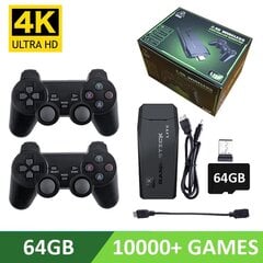 4K Ultra vaizdo žaidimų konsolė, skirta PS1 / SEGA / SNES / MAME Retro TV žaidimų konsolė 64 GB 10000 žaidimų vaizdo žaidimų kortelė M8 / X2 kaina ir informacija | Žaidimų konsolės | pigu.lt