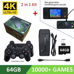 4K Ultra vaizdo žaidimų konsolė, skirta PS1 / SEGA / SNES / MAME Retro TV žaidimų konsolė 64 GB 10000 žaidimų vaizdo žaidimų kortelė M8 / X2 kaina ir informacija | Žaidimų konsolės | pigu.lt