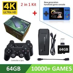 4K Ultra vaizdo žaidimų konsolė, skirta PS1 / SEGA / SNES / MAME Retro TV žaidimų konsolė 64 GB 10000 žaidimų vaizdo žaidimų kortelė M8 / X2 цена и информация | Игровые приставки | pigu.lt