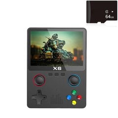 X6 Retro žaidimų konsolė 3,5 colio IPS HD ekranas Mini delninis žaidimų grotuvas 3D vairasvirtė, integruota 10 000 + žaidimų ATJ22735 32 bitų RISC kaina ir informacija | Žaidimų konsolės | pigu.lt