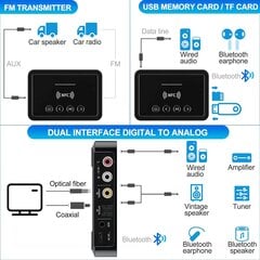 Farrot M8BT siųstuvo-imtuvo adapteris FM 3 in 1 BT 5.0, skirtas televizoriui PC plokščias garsiakalbis automobilio radijas namų juodas kaina ir informacija | Adapteriai, USB šakotuvai | pigu.lt