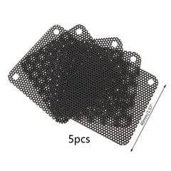 5 vnt PVC ventiliatoriaus dulkių filtras kompiuterio dulkėms atsparus dėklas, išpjaunamas kompiuterio tinklelio dangtis 40 mm 50 mm 60 mm 70 mm 80 mm 90 mm 120 mm 140 mm tinklelio juodas цена и информация | Аксессуары для компьютерных игр | pigu.lt