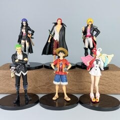 6 vnt. 17 cm One Piece figūrėlė Theater Edition Film Red Robin Roronoa Zoro Luffy Nami Sanji Uta Anime Action Figūrėlė kaina ir informacija | Kolekciniai modeliukai | pigu.lt