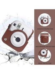 Momentinis Mini 12 dėklas, suderinamas su Instax Mini 12 / Mini 12 fotoaparatu – PU odos apsauginis dėklo dėklas su reguliuojamu peties dirželiu – mėtų žalia kaina ir informacija | Moteriškos rankinės | pigu.lt