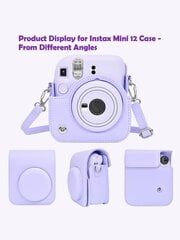 Momentinis Mini 12 dėklas, suderinamas su Instax Mini 12 / Mini 12 fotoaparatu – PU odos apsauginis dėklo dėklas su reguliuojamu peties dirželiu – mėtų žalia kaina ir informacija | Moteriškos rankinės | pigu.lt