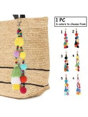 Pom Pom & Tassel Decor Bag Charm Mielas Raktų Pakabukas Piniginė Krepšys Kuprinė Automobilinis Charm Ausinių Priedas Dovana Mamai Krepšys Priedai Dovana, Dovana, Priedai, D kaina ir informacija | Moteriškos rankinės | pigu.lt