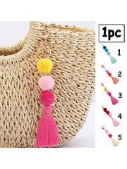 Pom Pom & Tassel Decor Bag Charm Mielas Raktų Pakabukas Piniginė Krepšys Kuprinė Automobilinis Charm Ausinių Priedas Dovana Mamai Krepšys Priedai Dovana, Dovana, Priedai, D kaina ir informacija | Moteriškos rankinės | pigu.lt