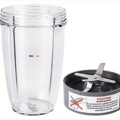 32 Oz BPA neturinčio maišytuvo puodelis ir didelio našumo ištraukimo peilis – puikiai tinka „NutriBullet“ 600 W/900 W maišytuvams – Lengvas peiliukų keitimas – „Premiu“ kaina ir informacija | Termosai, termopuodeliai | pigu.lt