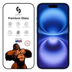 Сonnect Corning Gorilla Ultra Strong 3D Glass for Apple iPhone 16 Juodos kraštai kaina ir informacija | Apsauginės plėvelės telefonams | pigu.lt