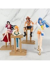 4 vnt Anime One Piece Luffy Ace Nami Hancock Figūrėlė Baras pozicija Sėdinti poza Veiksmo figūrėlė PVC modelis Lėlė, 17-22cm kaina ir informacija | Kolekciniai modeliukai | pigu.lt