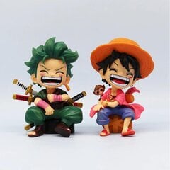 2 vnt. 13cm One Piece Anime figūrėlė Sėdi Luffy Juokiasi Veiksmų figūrėlės Kawaii Sanji Zoro Figūrėlė Kambarių automobilių ornamentai Kolekcija Žaislai kaina ir informacija | Kolekciniai modeliukai | pigu.lt