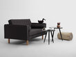 2 vietų sofa TOPIC WOOD, Carbon (et95), Natural kaina ir informacija | Sofos | pigu.lt