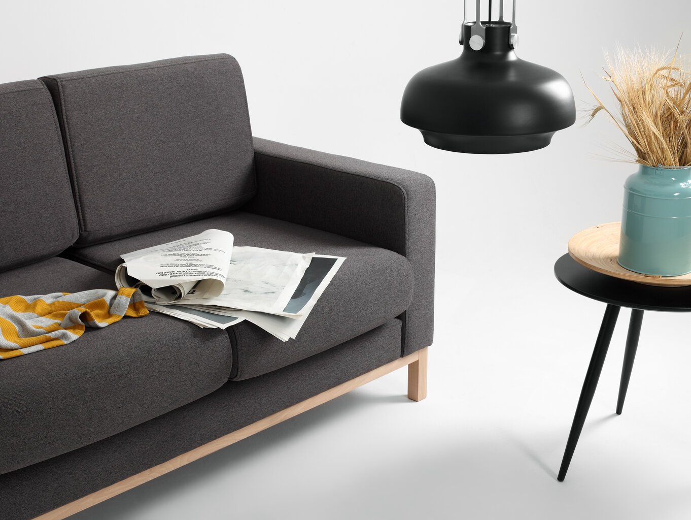 2 vietų sofa-lova Sofa, SCANDIC, Carbon (et95), natūrali цена и информация | Sofos | pigu.lt