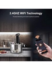 Sous Vide viryklė, Wi-Fi Sous Vide mašininė viryklė, IPX7 atsparus vandeniui, 1100 W greitai įkaistantis panardinamasis cirkuliacinis siurblys su receptais APP, tiksli temperatūra ir kaina ir informacija | Intymios higienos prausikliai | pigu.lt