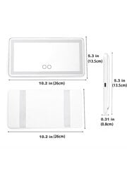 1vnt automobilio veidrodėlis nuo saulės, moteriški automobilio priedai, įkraunamas makiažo veidrodis su 3 šviesos režimais ir 60 šviesos diodų – pritemdomas prisegamas galinis Vi kaina ir informacija | Intymios higienos prausikliai | pigu.lt
