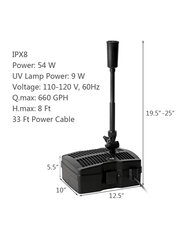 Costway 54W viskas viename 660 GPH tvenkinio filtras 9W UV sterilizatorius su siurbliu fontanų rinkiniai цена и информация | Средства для интимной гигиены | pigu.lt