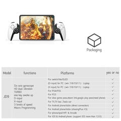 D9 mobiliųjų žaidimų valdiklio portalo žaidimų pultelis, skirtas Android IOS mobiliesiems telefonams PS5 žaidimų srautas, skirtas PS3 PS4 kompiuterio jungiklis, planšetinio kompiuterio salės vairasvirtė цена и информация | Джойстики | pigu.lt