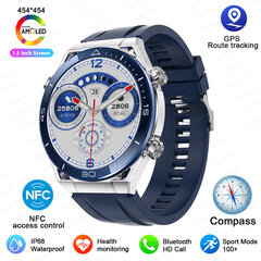 Skirta IOS Android NFC Smart Watch Suaugusiųjų GPS Tracker 454*454 HD Screen Heart Rate EKG+PPG Bluetooth Call Smartwatches 2024 Nauja kaina ir informacija | Laikrodžiai | pigu.lt