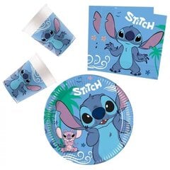 Vienkartinių indų rinkinys Lilo ir Stitch, 36 vnt. kaina ir informacija | Vienkartiniai indai šventėms | pigu.lt