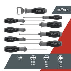 Atsuktuvų rinkinys Wiha SoftFinish® 85 metų proga, riboto leidimo, Phillips, TORX® 8,5 vnt. kaina ir informacija | Mechaniniai įrankiai | pigu.lt