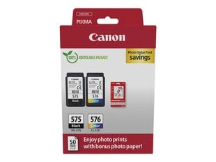 Rašalo kasečių rinkinys Canon PG-575 / CL-576, juoda, trispalvė, OEM kaina ir informacija | Kasetės rašaliniams spausdintuvams | pigu.lt