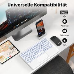 "EasyAcc" apšviesta "Bluetooth" klaviatūra su jutikliniu kilimėliu (QWERTZ) kaina ir informacija | Klaviatūros | pigu.lt