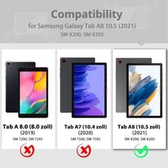 "EasyAcc" klaviatūros dėklas, suderinamas su "Samsung Galaxy Tab A8" (QWERTZ) kaina ir informacija | Planšečių, el. skaityklių dėklai | pigu.lt