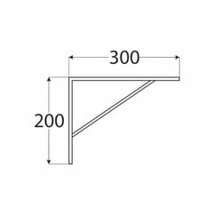 WSWP 300 C Кронштейн усиленный 300×200, черный цена и информация | Складные системы для полок | pigu.lt