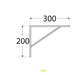 WSWP  300/20 Кронштейн усиленный 300x200x20x3,0, белый цена и информация | Складные системы для полок | pigu.lt