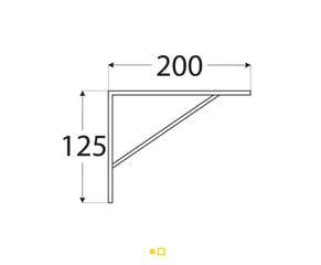 WSWP 200/20 Sustiprinta lentynų atrama 200х125х20х3,0, balta kaina ir informacija | Surenkamos lentynų sistemos | pigu.lt