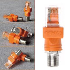 Адаптар муфты F Female to Rj45 Male Coaxial Barrel Coupler Adapter Rj45 to Rf Connector Connector цена и информация | USB адаптеры для штатных магнитол | pigu.lt