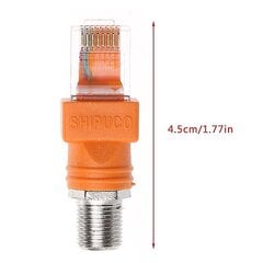 Адаптар муфты F Female to Rj45 Male Coaxial Barrel Coupler Adapter Rj45 to Rf Connector Connector цена и информация | USB адаптеры для штатных магнитол | pigu.lt