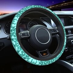 Melsvai mėlynos ir auksinės spalvos marmuro agato vairo dangtelis, pritaikytas automobilinio vairo apsaugai, tinka sedano automobilių priedams цена и информация | Чехлы для руля и рули | pigu.lt