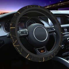 Melsvai mėlynos ir auksinės spalvos marmuro agato vairo dangtelis, pritaikytas automobilinio vairo apsaugai, tinka sedano automobilių priedams цена и информация | Чехлы для руля и рули | pigu.lt