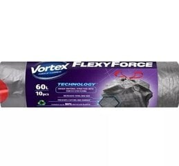 Vortex užrišami šiukšlių maišai FlexyDuo, 70 l, 10 vnt. kaina ir informacija | Šiukšlių maišai | pigu.lt