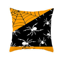 Namų dekoras Helovinas Bat Ghost Pumpkin Print Pagalvės užvalkalas Horror Party Poliesterio pagalvėlės užvalkalas 45x45cm Funda de almohada kaina ir informacija | Aplikacijos, papuošimai, lipdukai | pigu.lt