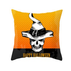 Namų dekoras Helovinas Bat Ghost Pumpkin Print Pagalvės užvalkalas Horror Party Poliesterio pagalvėlės užvalkalas 45x45cm Funda de almohada kaina ir informacija | Aplikacijos, papuošimai, lipdukai | pigu.lt