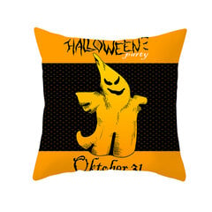 Namų dekoras Helovinas Bat Ghost Pumpkin Print Pagalvės užvalkalas Horror Party Poliesterio pagalvėlės užvalkalas 45x45cm Funda de almohada kaina ir informacija | Aplikacijos, papuošimai, lipdukai | pigu.lt