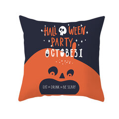 Namų dekoras Helovinas Bat Ghost Pumpkin Print Pagalvės užvalkalas Horror Party Poliesterio pagalvėlės užvalkalas 45x45cm Funda de almohada kaina ir informacija | Aplikacijos, papuošimai, lipdukai | pigu.lt