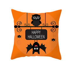 Namų dekoras Helovinas Bat Ghost Pumpkin Print Pagalvės užvalkalas Horror Party Poliesterio pagalvėlės užvalkalas 45x45cm Funda de almohada kaina ir informacija | Aplikacijos, papuošimai, lipdukai | pigu.lt