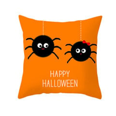 Namų dekoras Helovinas Bat Ghost Pumpkin Print Pagalvės užvalkalas Horror Party Poliesterio pagalvėlės užvalkalas 45x45cm Funda de almohada kaina ir informacija | Aplikacijos, papuošimai, lipdukai | pigu.lt