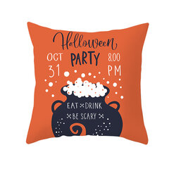 Namų dekoras Helovinas Bat Ghost Pumpkin Print Pagalvės užvalkalas Horror Party Poliesterio pagalvėlės užvalkalas 45x45cm Funda de almohada kaina ir informacija | Aplikacijos, papuošimai, lipdukai | pigu.lt