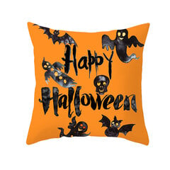 Namų dekoras Helovinas Bat Ghost Pumpkin Print Pagalvės užvalkalas Horror Party Poliesterio pagalvėlės užvalkalas 45x45cm Funda de almohada kaina ir informacija | Aplikacijos, papuošimai, lipdukai | pigu.lt