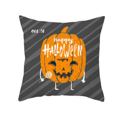 Namų dekoras Helovinas Bat Ghost Pumpkin Print Pagalvės užvalkalas Horror Party Poliesterio pagalvėlės užvalkalas 45x45cm Funda de almohada kaina ir informacija | Aplikacijos, papuošimai, lipdukai | pigu.lt