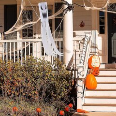 „Halloween Ghost“ vėjo kojinių reklamjuostė su lemputėmis Helovino lauko pakabinama puošmena kiemo sodui kaina ir informacija | Girliandos | pigu.lt