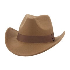 Kaubojiška kepurė Vyriška kepurė Vakarų kaubojų kepurės Fedoras Kepurės moterims Vyrai Žieminiai veltiniai skrybėlių juosta Mados Fedora kepurė Chapeau Cowboy kaina ir informacija | Vyriški šalikai, kepurės, pirštinės | pigu.lt