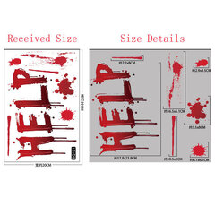Helovino PVC lango statinis lipdukas Baisus vaiduoklis šešėlis ir kruvina ranka nuimamas lipdukas namų „pasidaryk pats“ vakarėlio dekoravimas цена и информация | Аппликации, декорации, наклейки | pigu.lt