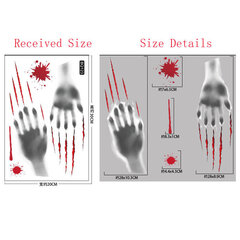 Helovino PVC lango statinis lipdukas Baisus vaiduoklis šešėlis ir kruvina ranka nuimamas lipdukas namų „pasidaryk pats“ vakarėlio dekoravimas цена и информация | Аппликации, декорации, наклейки | pigu.lt
