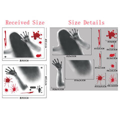 Helovino PVC lango statinis lipdukas Baisus vaiduoklis šešėlis ir kruvina ranka nuimamas lipdukas namų „pasidaryk pats“ vakarėlio dekoravimas цена и информация | Аппликации, декорации, наклейки | pigu.lt