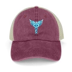 Blue Caduceus Symbol Cowboy Hat kepurė nuo saulės Prabangus prekės ženklas Vyriškos kepurės Moteriškos цена и информация | Мужские шарфы, шапки, перчатки | pigu.lt